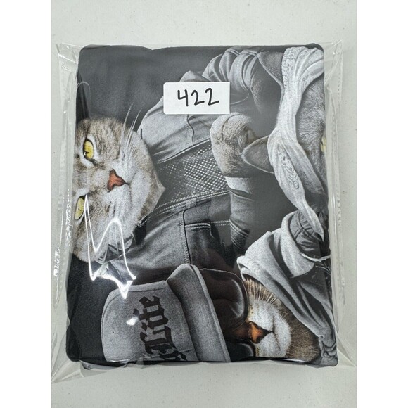 Hug Life Thug Life Tee with Gangsta Cats BLACK T-shirt Unisex Adult Size 3XL - Picture 10 of 10